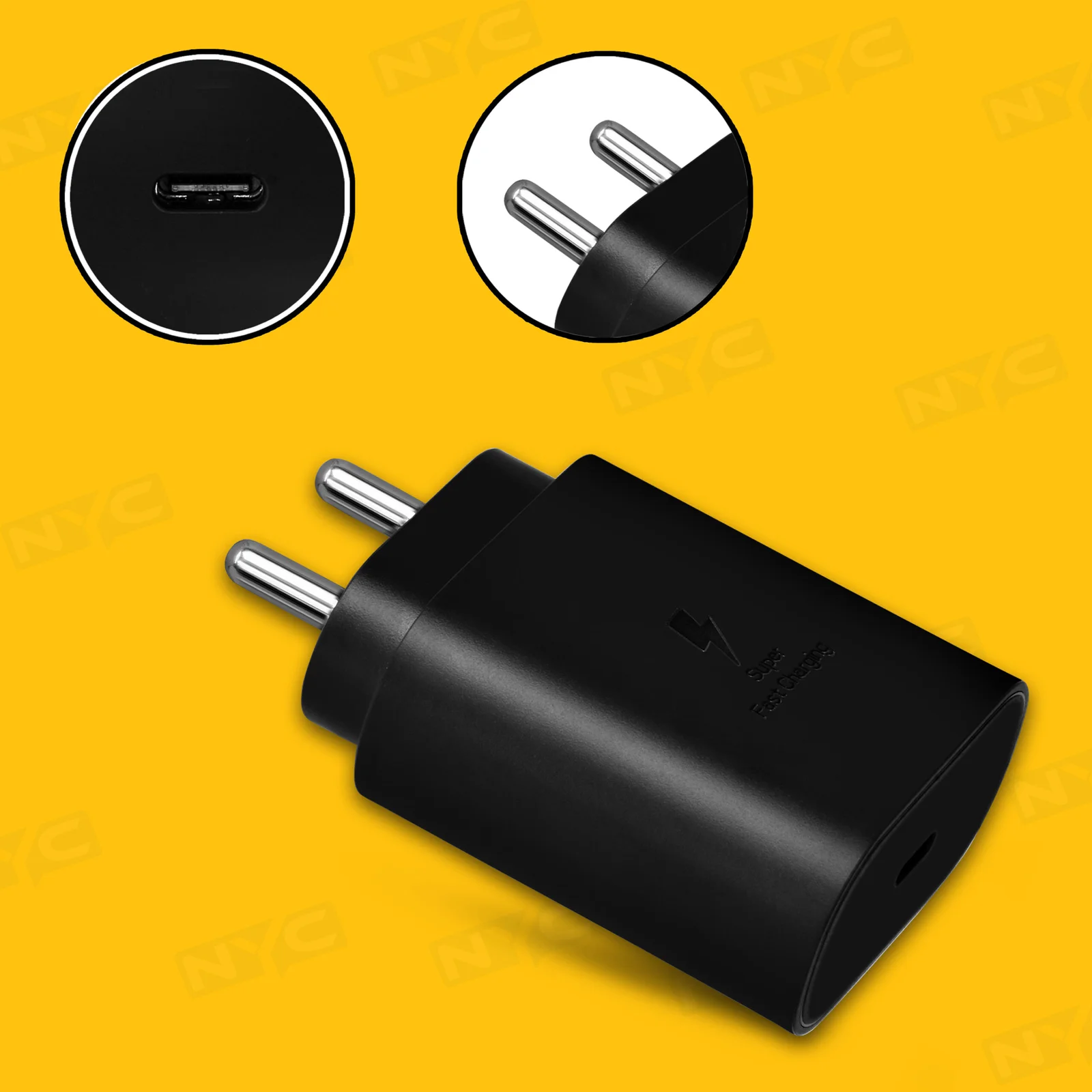 25 W PD 2.5 A Mobile Charger with Detachable Cable (Black, Cable Included)