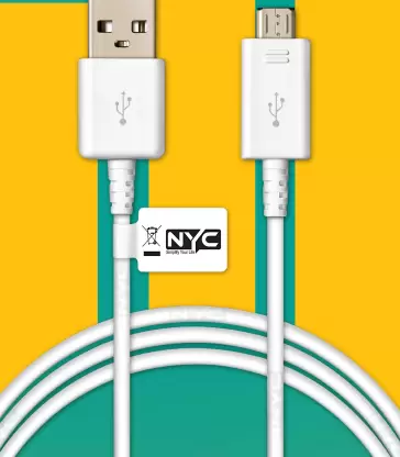 NYC Simplify Your Life Micro USB Cable 2.4 A 1 m Tinned Mesh NYC _Micro-USB Cable 10W 2A Fast charging support  (Compatible with Suitable For Samsung/ Realme and All Mobiles with Micro Connector, Gray, One Cable)